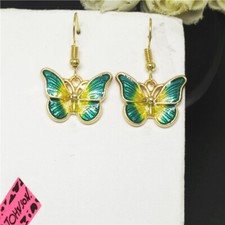 New Green Enamel Cute Insect Butterfly Girl Fashion Women Stand Earring Gifts