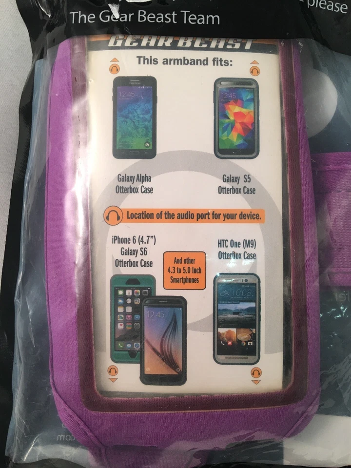 Braçadeira esportiva GearBeast deluxe para iPhone 6 e outros smartphones roxa - Imagem 4 de 4