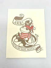 30 Arr Pirate Sock Monkey Best Mate Unused Greeting CARD Letterpress Hello Lucky