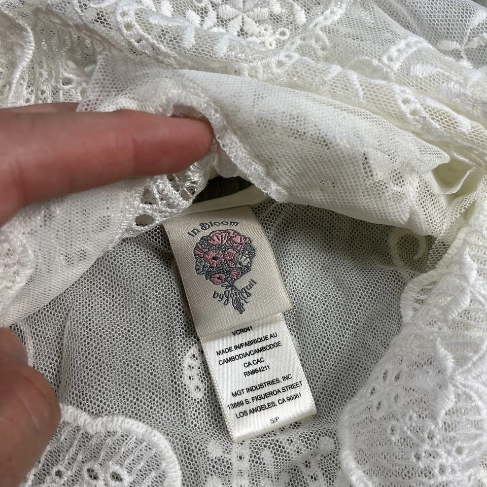 Blusa In Bloom By Jonquil branca marfim renda transparente tamanho pequeno - Imagem 2 de 4