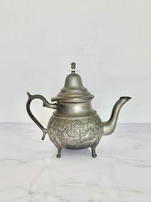 Vintage Stamped Silver Moroccan Teapot  Antique