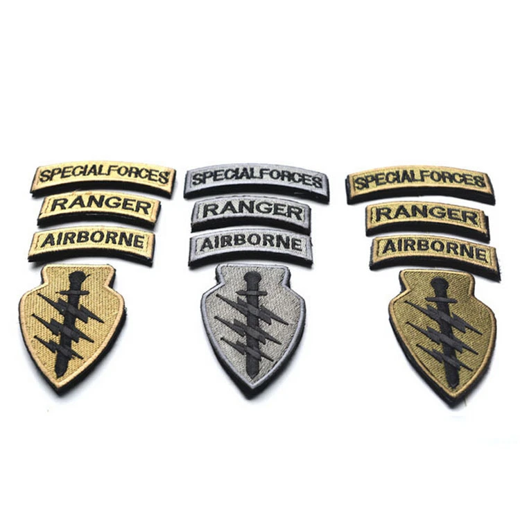 3 Set Special Forces Airborne Ranger Tabs Tactical Embroidered Hook Loop PATCH - Image 2 of 4