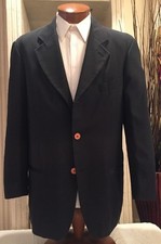 Stunning Giorgio Armani Black Label Mens Wool Bluish Gray Blazer Sz 40 R MINT