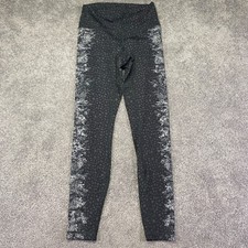 Lululemon Wunder Under Pant Women's Size 8 Black White Floral Leggings