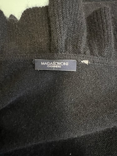MAGASCHONI Black Ruffled Cashmere Cardigan Size M - Picture 4 of 9