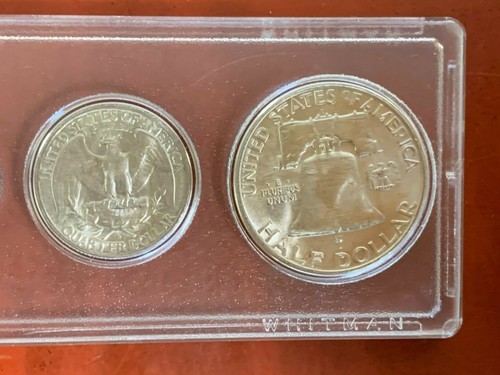 1954 US Mint UNC Set - sealed in Whitman Plastic Holder (3) 90% Silver Coins - Picture 4 of 6