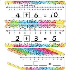 26 Pcs Number Line Dry Erase Board,Math Manipulatives White Board Cards for Kids