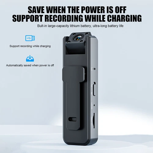 Mini Videocámara WiFi 1080P Cámara Cuerpo de Policía HD 180° Video DVR IR Cámara Nocturna EE. UU. - Imagen 8 de 10