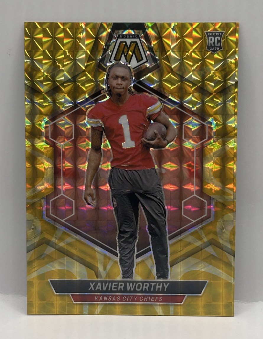 Xavier Worthy 2024 Panini Mosaic Yellow Reactive Rookie #328 Chiefs RC