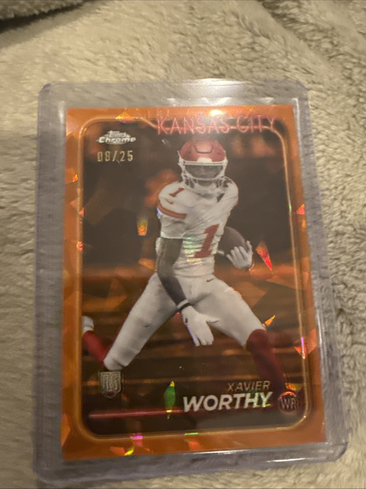 2024 Topps Chrome Xavier Worthy #208 Orange Geometric Refractor # 08/25 🔥