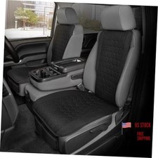 LuxeFit Black Seat Covers for Cars, Trucks, Van SUV - 2 Pack - Solid Black