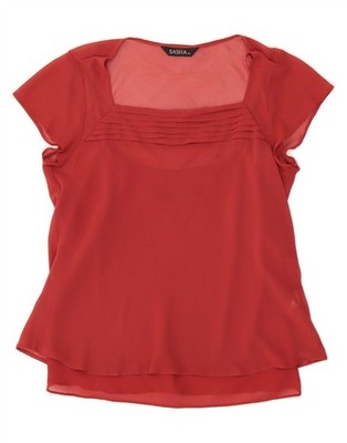 Sasha Damen Bluse Top UK 18 XL Rot Polyester DL28