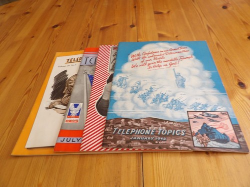 4 Issues Telephone Topics Magazine 1942 WWII New England Telephone Bell System
