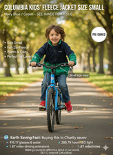 Columbia Little Boy's/Girl's Fleece Pullover Size Small Navy Blue/Green good