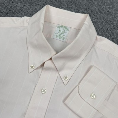 Brooks Brothers Men's 17 34 Milano Fit Supima Oxford Button Up Long Sleeve Shirt