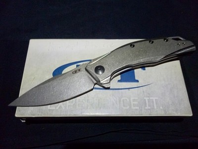 Zero Tolerance ZT 0357 Custom TITANIUM Scales CPM-20CV Assisted Flipper Knife