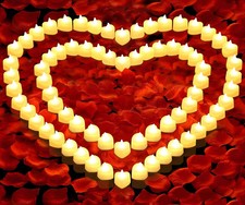 6000 PCS Artificial Rose Petals with 72 PCS Flameless LED Tea Lights Candles