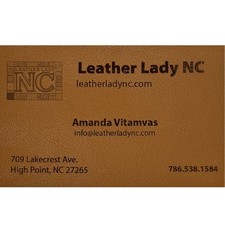 Custom Laser Engraved Leather Business Cards - Personalized Packs of 25