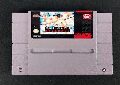 Cal Ripken Jr Baseball Authentic SNES Super Nintendo Game Tested Working 1992