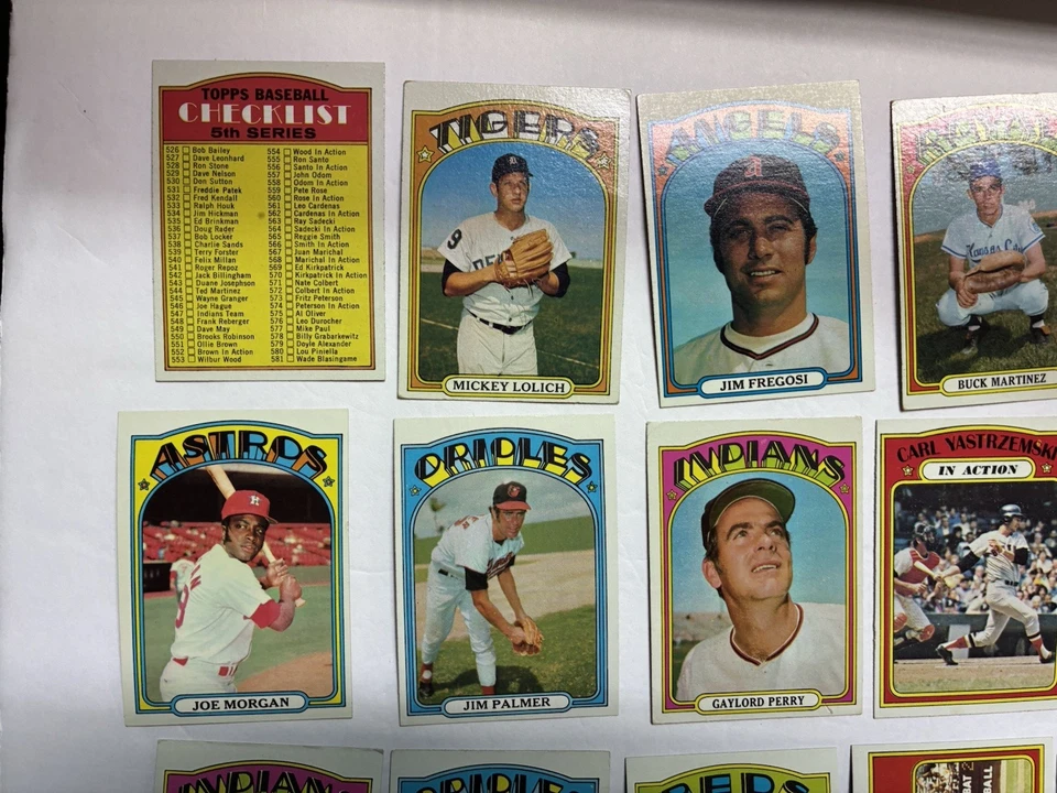 Lote de 46 cartões de beisebol 1972 Topps. HOF, estrelas, números altos, controle remoto, mais. - Imagem 2 de 4