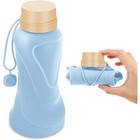 Collapsible Water Bottle 650ml Leak Proof Reusable BPA Free Silicone Foldable