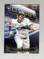 2025 Topps Finest Connor Norby #D-9 Debut Insert Chrome Rookie RC Marlins 🔥💪🔥