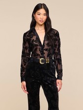 L agence Laurent Velvet Blouse 450 Size M