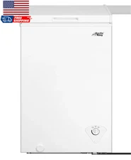 Chest Deep Freezer 3.5 Cu Ft Frozen Food Storage Ice Fridge With Basket White