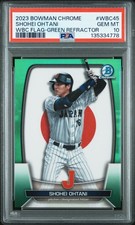 2023 BOWMAN CHROME WORLD BASEBALL CLASSIC FLAG #WBC45 SHOHEI OHTANI 54/99 PSA 10