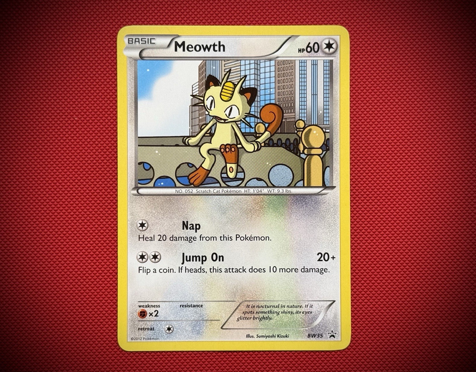 Rare Mint Pokémon Meowth BW35 Black Star Promo BW Black & White NM