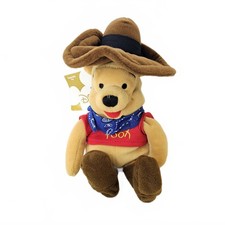 Cowboy Winnie the Pooh Bean Bag Beanie Plush Disney Store 8" NWT