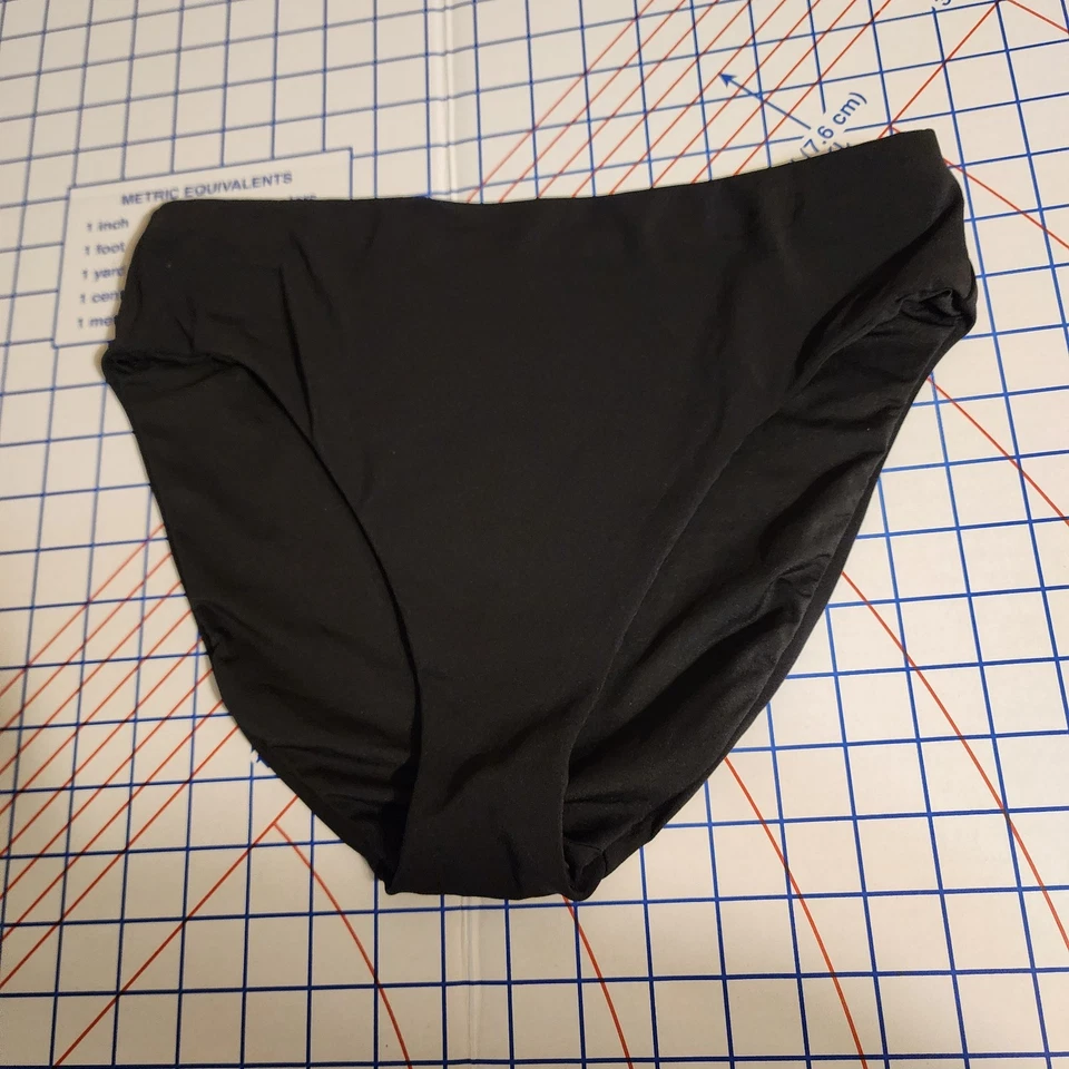 Robin Piccone AVA CINTURA ALTA BIKINI PARTE INFERIOR NUEVO SIN ETIQUETAS Negro Grande Foto 2 de 4