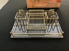 Vintage Oneida Rogers Silverplate Buffet Caddy Acrylic Base Silverware w Box