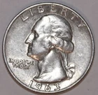 1963-D Washington Quarter - Extra Fine - #2575EA