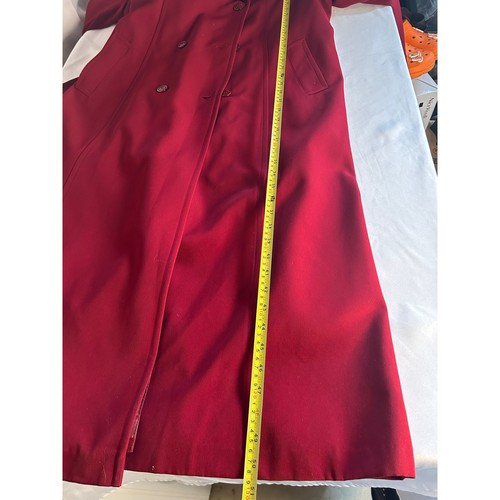 Vintage Talbots Burgundy Long trench coat Sz 10 Belted Double Breasted NWT - Picture 4 of 12