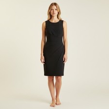 Calvin Klein Dress Women 8 Black Sheath Midi Zipper Sleeveless Wedding Guest