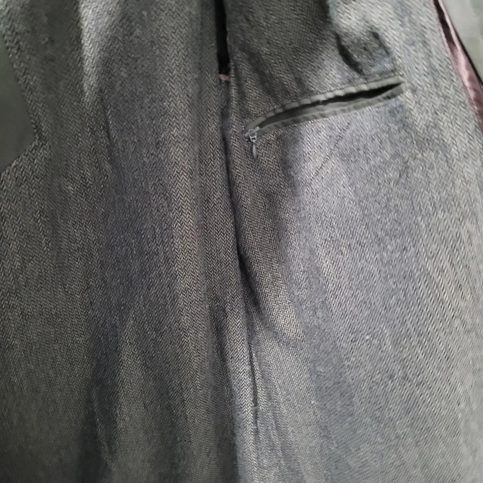 M&S Coat mens Size Large 42 Chest Long Khaki Green Zip In Liner Outdoors Trench - Image 4 of 4