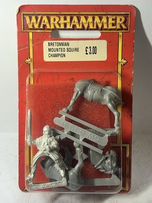 Warhammer Citadel Game Workshop 80K BRETONNIAN MOUNTED SQUIRE CHAMPION Metall