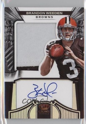 2012 Crown Royale Holo Silver 114/149 Brandon Weeden #255 Rookie Auto RC 2r8