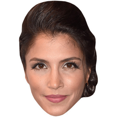 Nazneen Contractor (Hair Up) Celebrity Mask, Flat Card Face, Fancy Dress Mask