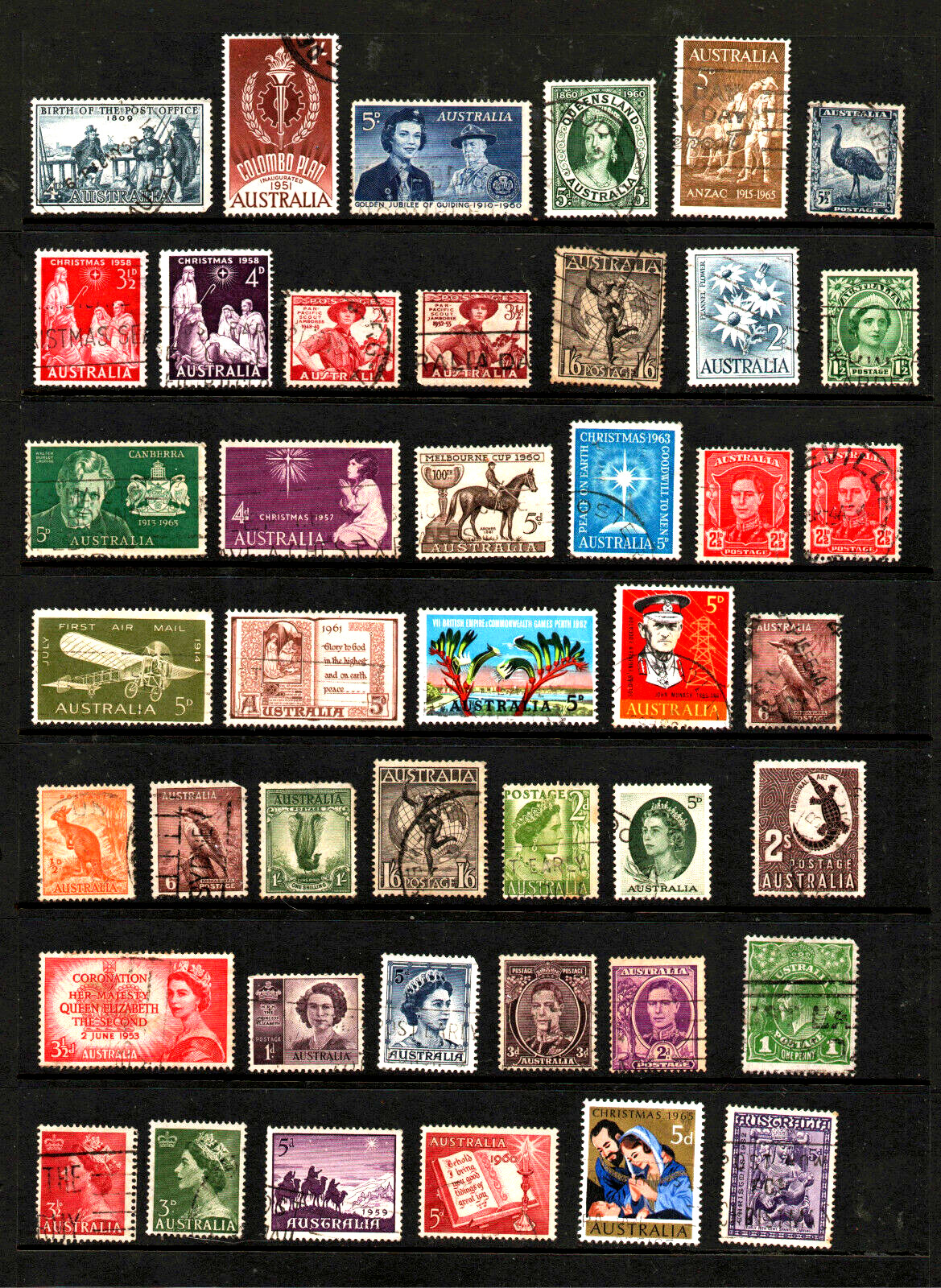 USED COLLECTION OF PRE-DECIMAL STAMPS 130