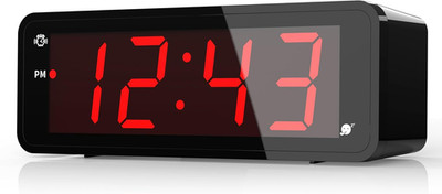 Digital Alarm Clock with Large 1.8'' LED Display, Battery Operated, 3-Level Adjus