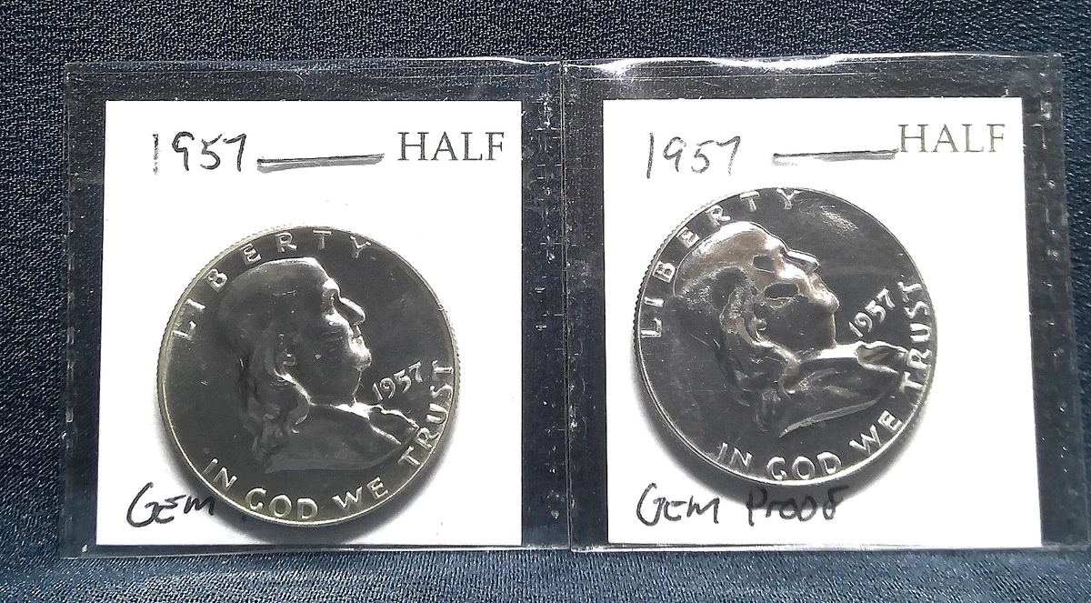 Philadelphia Uncertified 1957 Franklin Half Dollars (1948-1963