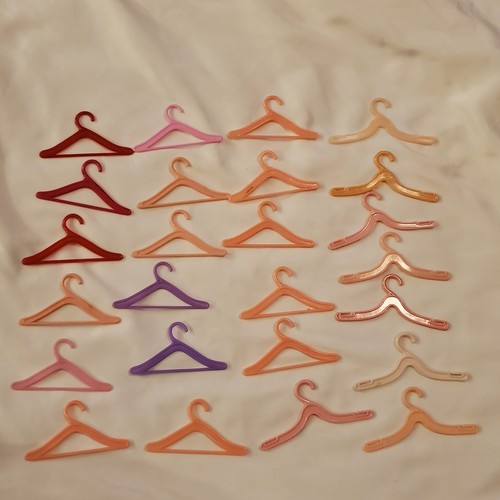 Vintage barbie Doll Clothes Hangers Lot of 24 Pink Purple Plastic Accessories