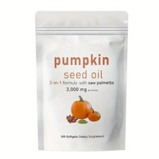 Pumpkin Seed Oil Saw Palmetto 3000mg 300gels Cold Press Virgin Oil Phytosterols