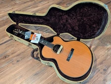 2003 Huss and Dalton MJC Custom Jumbo Cutaway Acoustic Guitar Natural LR Baggs