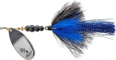 Mepps Bronze Slammer Spinner - #5 (1/2 oz.) - Silver Blade/Black & Blue Tail