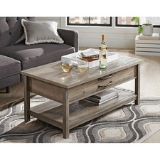 Lift Top Coffee Table W/ Storage Indoor Workspace Modern Farmhouse Style New