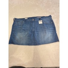 Gap 1969 Womens Denim Mini Skirt Blue Raw Hem Size 35r NEW