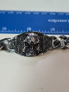 ATC LLC Stainless Steel Mens Skull Celtic Link Biker Bracelet 8.5" Heavy Gauge